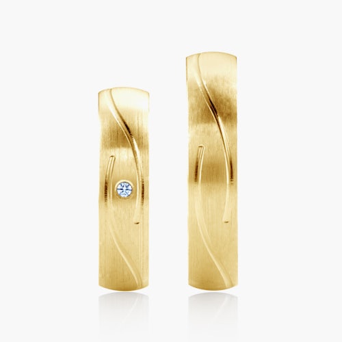 Obrączki ślubne: złote, okrągłe, 5 mm